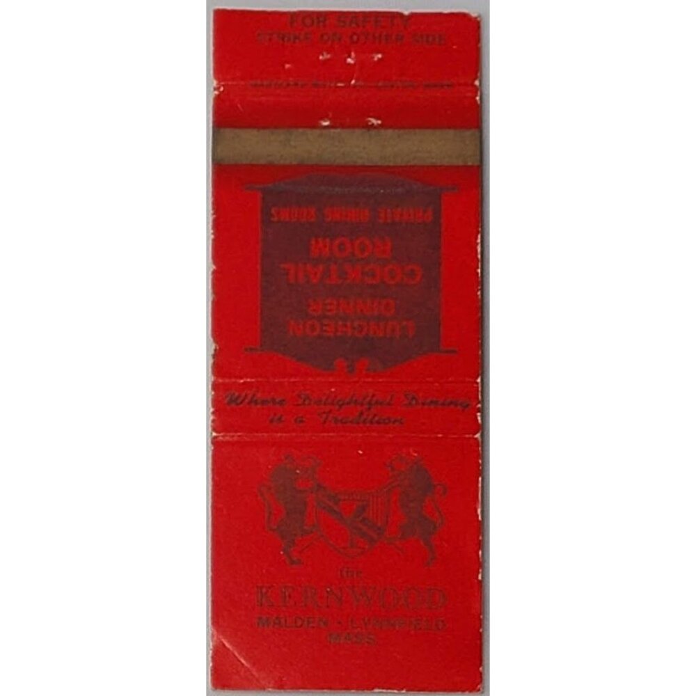 Matchbook Cover Kernwood Restaurant Malden Lynnfield MA Massachusetts - Picture 1 of 5
